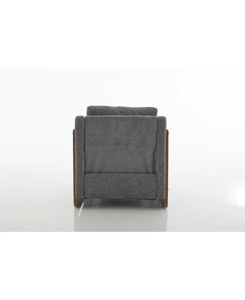 Streamdale Modern Chenille Armchair with Wooden Frame
