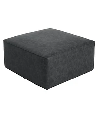 Streamdale Square Pu Leather Ottoman,Black