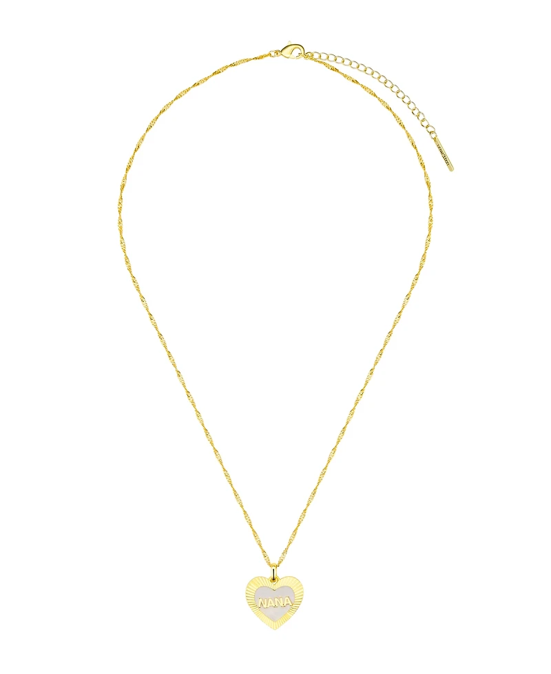 Unwritten Mother of Pearl Diamond Cut Heart Nana Necklace