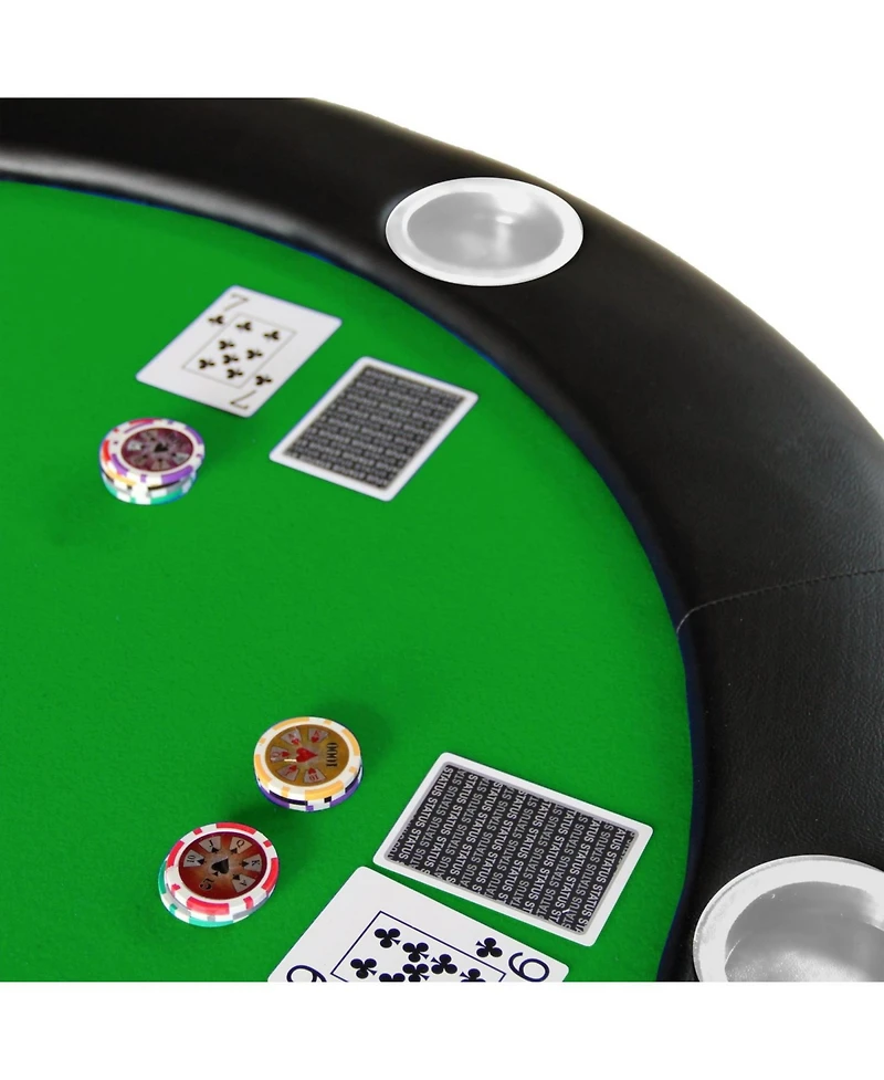Streamdale Folding Poker Table Top for 10 Players Tri-Fold Texas Holdem Blackjack Casino Game Tabletop Green