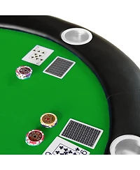 Streamdale Folding Poker Table Top for 10 Players Tri-Fold Texas Holdem Blackjack Casino Game Tabletop Green