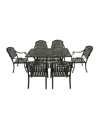 Mondawe 7-Piece Outdoor Patio Furniture Set Dinning Chair with Foldable Table