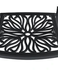 Streamdale 7-Piece Cast Aluminum Dining Set, 2 Swivel, 4 Chairs, Rectangular Table, Black Frame