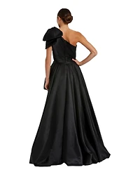 Mac Duggal Women's Satin One Shoulder Bow Gown