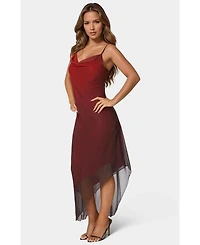 Bebe Women's Ombre Chiffon Cowl Dress