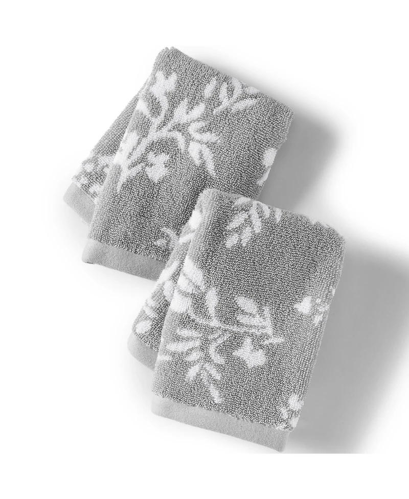 Lands' End Cotton Jacquard 2-Piece Washcloth Set