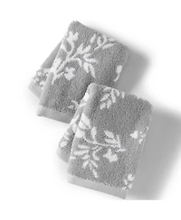 Lands' End Cotton Jacquard 2-Piece Washcloth Set