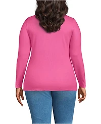 Lands' End Plus Long Sleeve Micro Rib T-Shirt