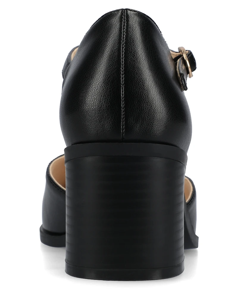 Journee Collection Women's Evangeline Stacked Heel Pumps