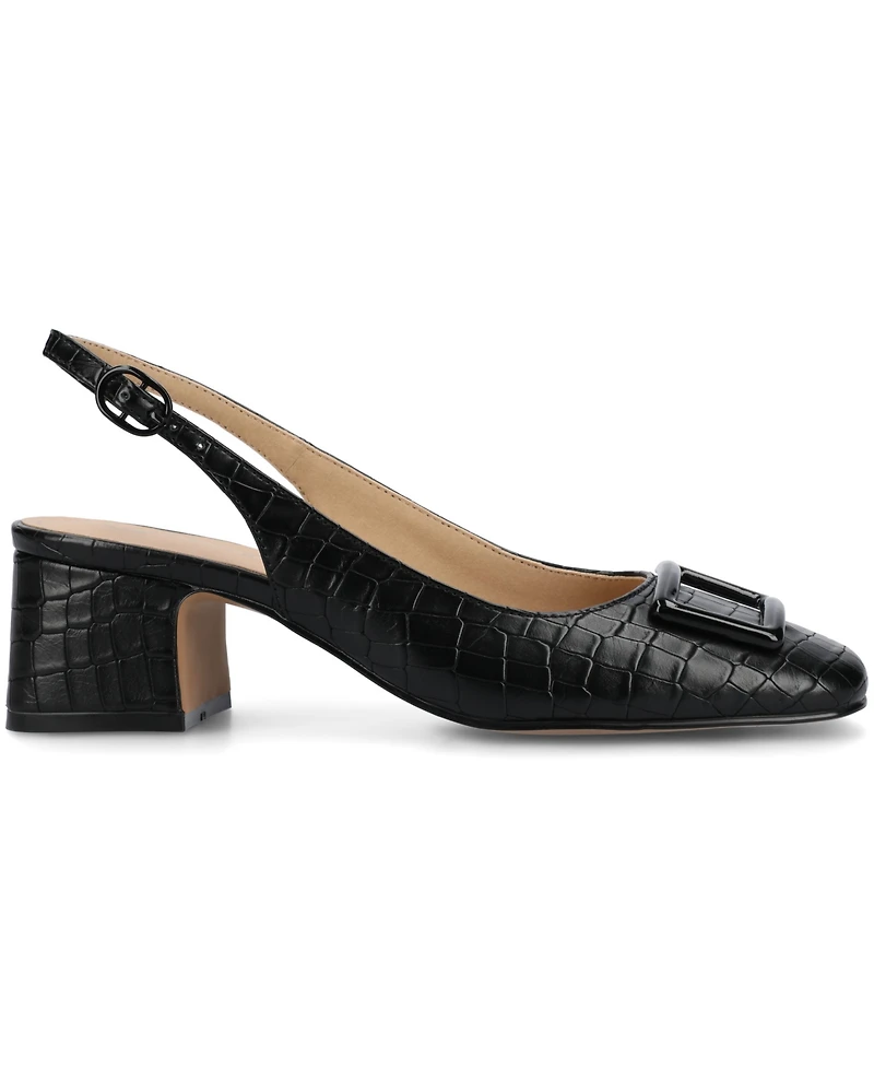 Journee Collection Women's Everlee Square Toe Slingback Pumps