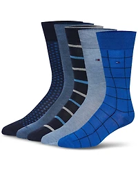 Tommy Hilfiger Men's 5-Pack Patterned Crew Dress Socks