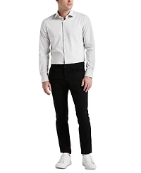 Perry Ellis Men's Slim Fit Long Sleeve Button-Front Dobby Cotton Shirt