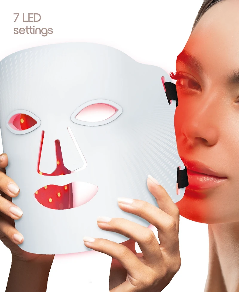 Tzumi Red Light Therapy Led Mask, Rechargeable Red Light Therapy for Face Mask with Multiple Color Modes