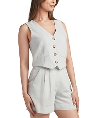 Bcx Juniors' Stripe Sleeveless V-Neck Vest