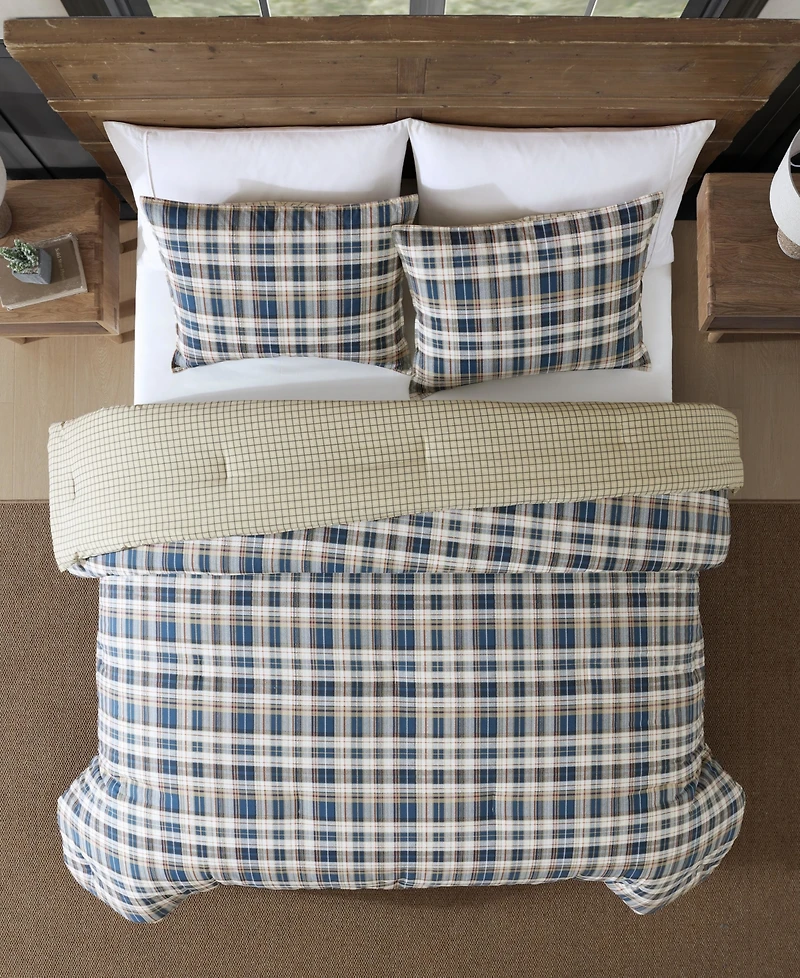 Eddie Bauer Port Gamble Dusted Indigo Comforter Set, Full/Queen