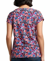 Jones New York Women's Floral-Print Cap-Sleeve Top