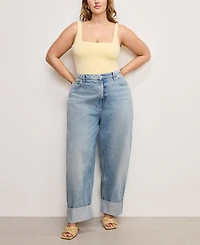 Good American Women's Good Standard Relaxed-Fit Barrel Jeans
