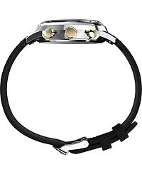 Timex Men's Analog Black Leather Strap Watch, 40mm