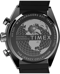 Timex Men's Analog Black Rubber Strap Watch, 42mm