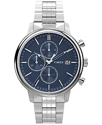 Timex Men's Analog Silver-Tone Stainless Steel Watch, 45mm