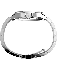 Timex Men's Analog Black Stainless Steel Watch, 46mm