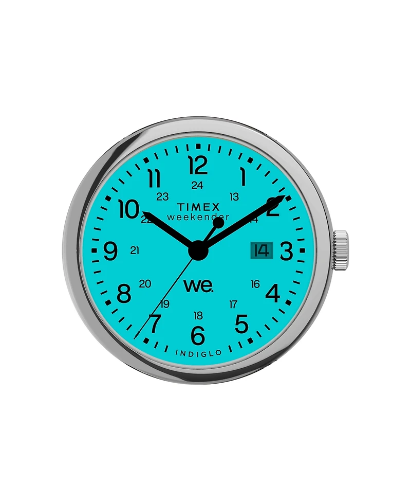 Timex Men's Analog Green Leather Strap Watch, 40mm