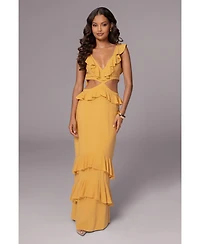 Jluxlabel Women's Sunshine Ruffle Linen Dress