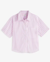 On 34th Women's Cotton Adventure Stripe Short-Sleeve Shirt, Exclusively at Macy's