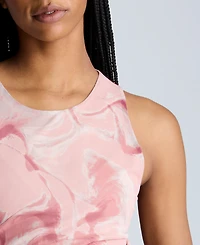 Kenneth Cole Women's Printed Ruched Asymmetrical-Hem Tank Dress