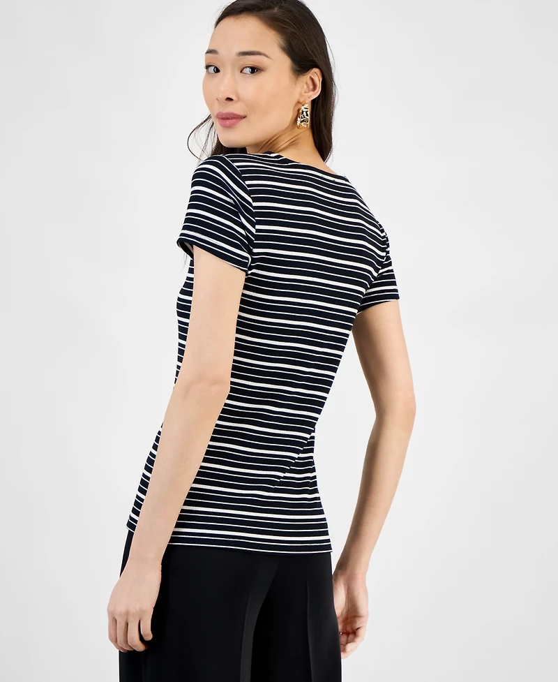 I.n.c. International Concepts Women's Ribbed Scoop-Neck Top, Exclusively at Macy's
