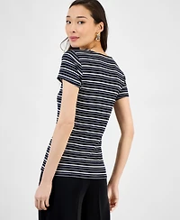 I.n.c. International Concepts Women's Ribbed Scoop-Neck Top, Exclusively at Macy's