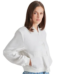 Steve Madden Women's Ardine Linen-Blend Bomber Jacket