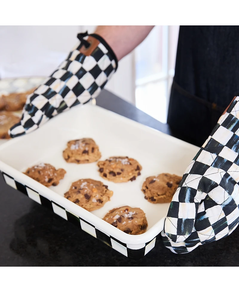 Mackenzie-Childs Courtly Check Baking Pan & Oven Mitt Baking Set