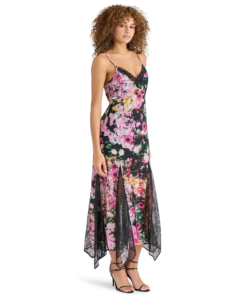 Steve Madden Women's Delia Printed Lace-Trim Maxi Dress