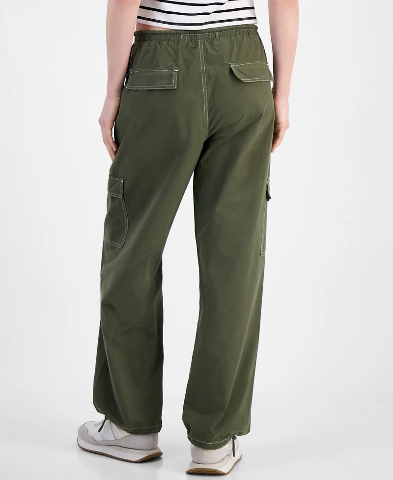 Tinseltown Juniors' Drawstring Cargo Parachute Jeans