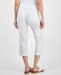 Jm Collection Women's Side Lace-Up Pull-On Capri Pants, Created for Macy's