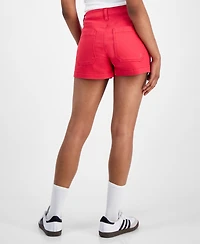 Indigo Rein Juniors' High-Rise Utility-Pocket Shorts