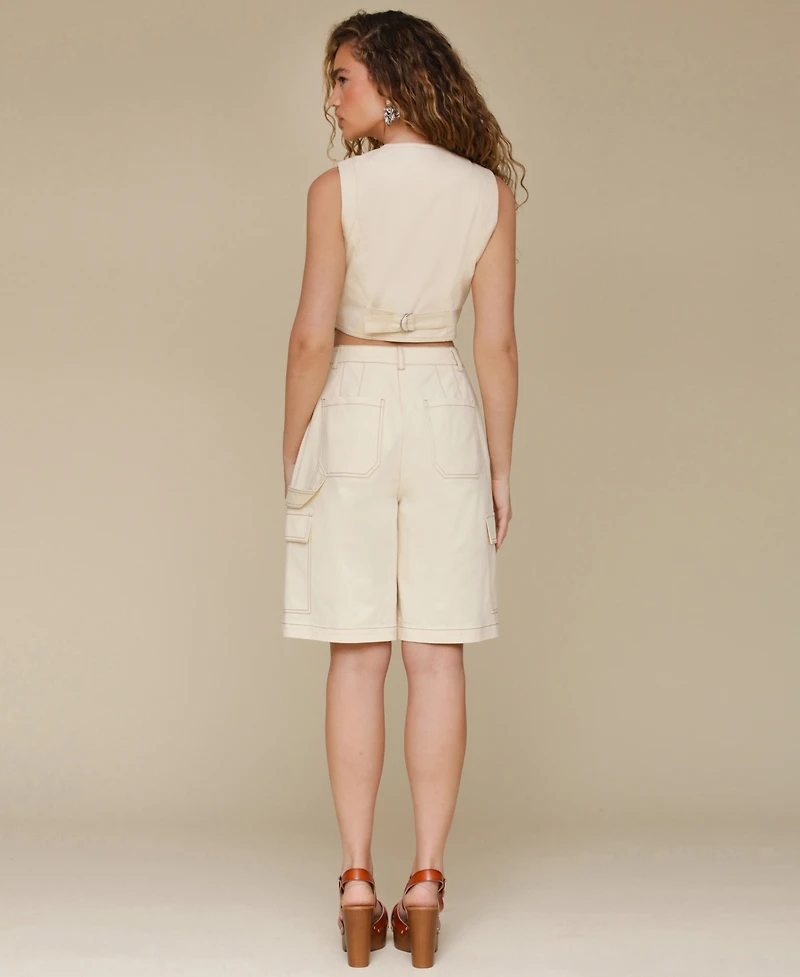 Avec Les Filles Women's Long Cargo Shorts