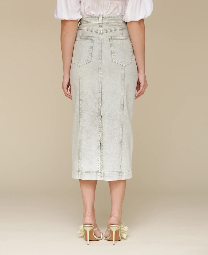 Avec Les Filles Women's Denim Midi Skirt