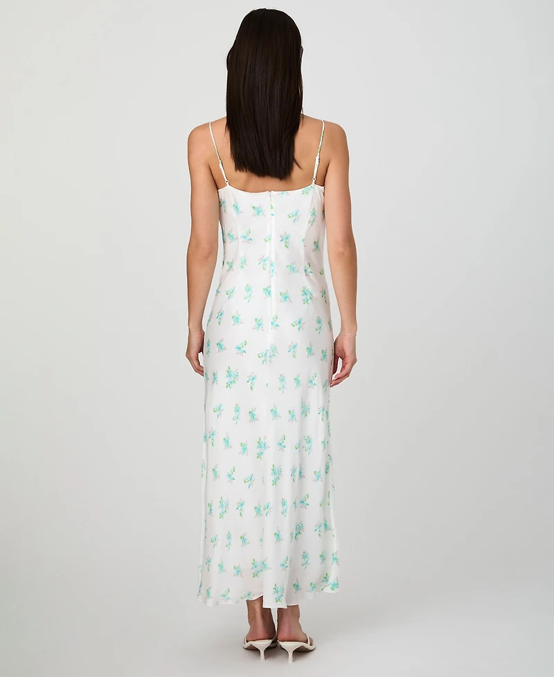French Connection Women's Anna Fleur Satin Cowlneck Dress