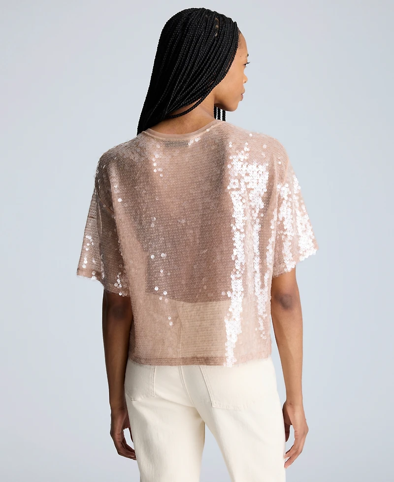 Kenneth Cole Women's Oversized Sequin T-Shirt