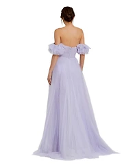 Mac Duggal Women's Off The Shoulder Tulle A Line Gown