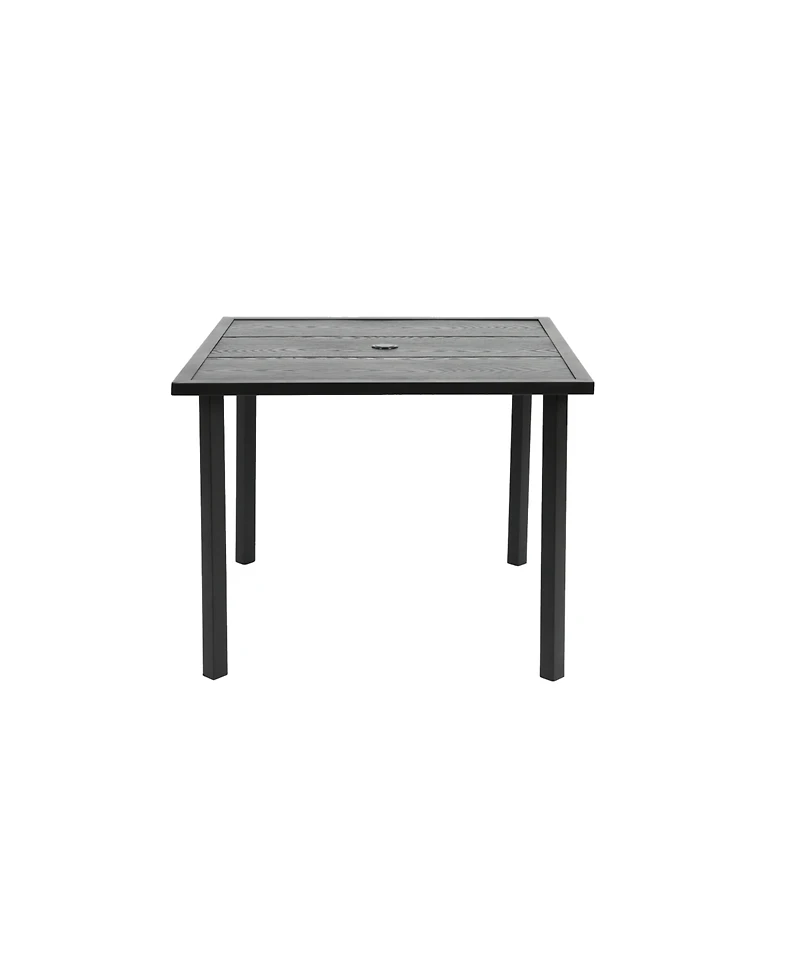 Streamdale 5-Pc Wicker Patio Dining Set, Steel Table, Umbrella Hole, for Backyard/Balcony