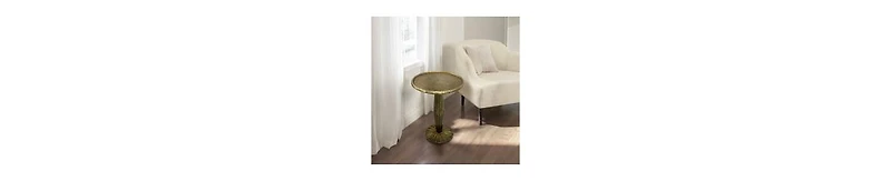 Round Top Drink Table – Elegant Side End Table with Fluted Base
