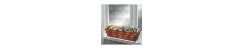 Decorative Metal Planter – Large Rectangular Box with Embossed Lines