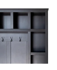 Streamdale Farmhouse Hall Tree with 6 Hooks, Bench, Shelves, and 13 Cubbies