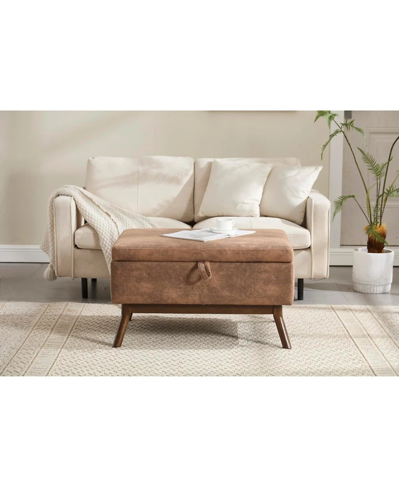 Streamdale Mid-century modern storage bench/coffee table, Assembled, Living/entry/family room