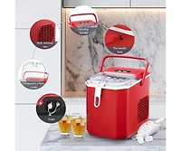 Cowsar 26Lbs Countertop Ice Maker, 9 Cubes 8 Mins, Two ,Self-Cleaning, with Scoop/Basket