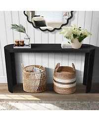 Streamdale 60" Entryway Table with Curved Legs (Black)