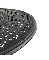 Streamdale 5-Pc Cast Aluminum Dining Set, 4 Swivel Chairs, 47" Round Table